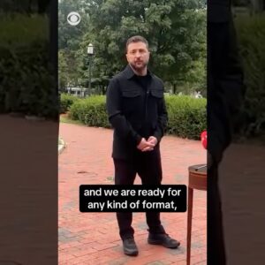 Ukrainian President Volodymyr Zelenskyy says “we’re ready” for meeting with Trump, Putin #shorts