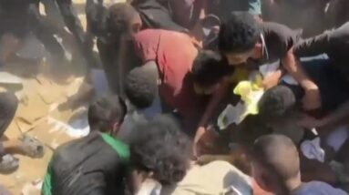 Images show desperation for food in Gaza as Israel denies starvation claims