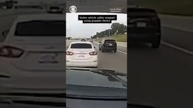 Stolen vehicle safely stopped using grappler device #shorts