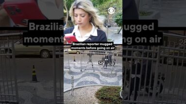 TV reporter mugged just before going on air in Brazil #shorts