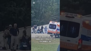 Multiple people dead after tour bus lost control and rolled over highway in upstate New York #shorts