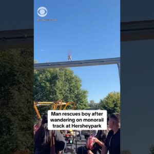 Man rescues boy after wandering on monorail track at Hersheypark #shorts