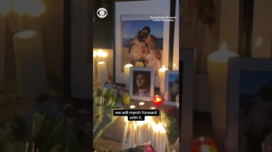 Charlie Kirk supporters attend candlelight vigil in London #shorts