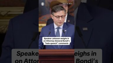Speaker Johnson weighs in on Attorney General Bondi's "hate speech" comments #shorts