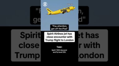Spirit Airlines jet has close encounter with Trump flight to London #shorts