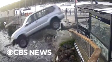 Drunk driver sends car flying off ferry terminal in New Zealand, police say