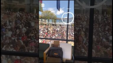 Person seen on roof of Utah Valley University building as Charlie Kirk was shot #shorts