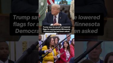Trump says he would've lowered flags for assassinated Minnesota Democrat if he'd been asked #shorts