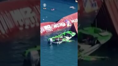 Dozens of shipping containers spill into water at Port of Long Beach #shorts