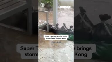 Super Typhoon Ragasa brings storm surge to Hong Kong #shorts