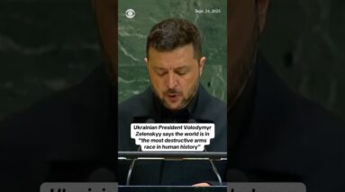 Ukraine's Zelenskyy says the world is in "the most destructive arms race in human history" #shorts