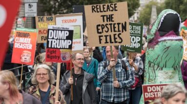 Thousands protest Trump's visit to U.K.