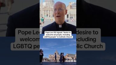 Pope Leo signals "desire to welcome all people, including LGBTQ people" in Catholic Church #shorts