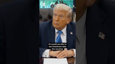 Trump says he is “very happy” about taking the COVID-19 vaccine #shorts