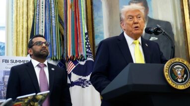 Trump, FBI Director Kash Patel speak to reporters about new crime statistics