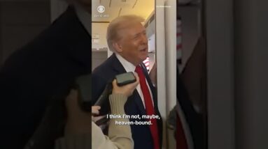 "I think I’m not, maybe, heaven-bound,” President Trump tells reporters aboard Air Force One #shorts