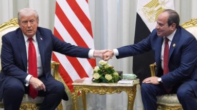 Trump reacts to hostage releases as he arrives in Egypt for Gaza peace summit