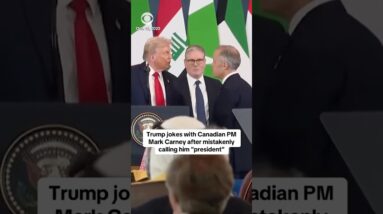 Trump mistakenly refers to Canadian Prime Minister Mark Carney as "president" #shorts