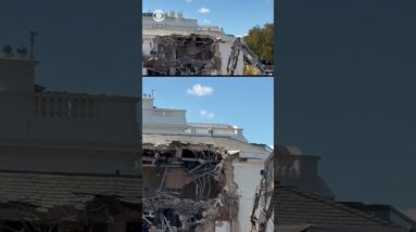 White House begins demolishing part of East Wing facade to prepare for Trump’s new ballroom #shorts