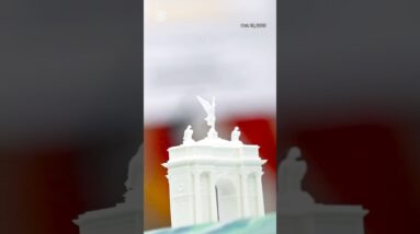 Model of Trump's proposed triumphal arch seen on Resolute Desk #shorts