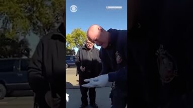 Firefighter finds diamond that fell out of motorcyclist’s ring after traffic incident #shorts
