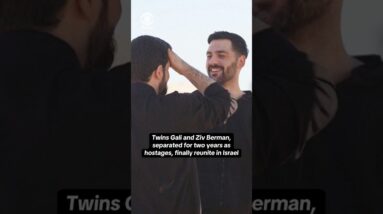 Twins Gali and Ziv Berman, separated for two years as hostages, finally reunite in Israel #shorts