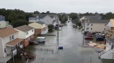 Videos show flooding, relentless rain from nor'easter up and down East Coast