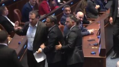 Protesters interrupt Trump's address at the Knesset