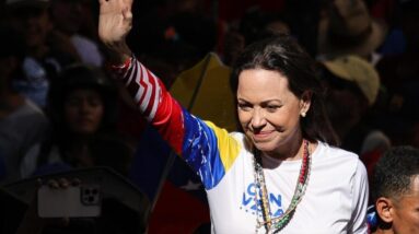 Watch: Venezuelan opposition leader María Corina Machado learns she's awarded Nobel Peace Prize