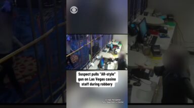 Police say suspect pulls “AR-style” gun on casino staff in Las Vegas during robbery #shorts