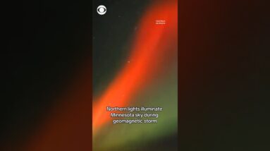 Northern Lights illuminate Minnesota sky during geomagnetic storm #shorts