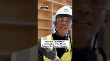 Former President Barack Obama tours construction of Obama Presidential Center in Chicago #shorts