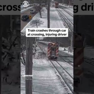 80-year-old driver injured after commuter train crashes into car in Chicago suburb #shorts