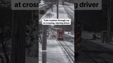 80-year-old driver injured after commuter train crashes into car in Chicago suburb #shorts