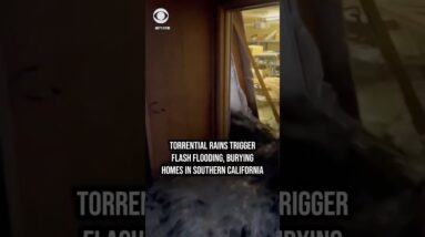 Torrential rains trigger flash flooding, burying homes in Southern California #shorts