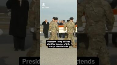 President Trump attends dignified transfer of U.S. soldiers killed in Syria #shorts