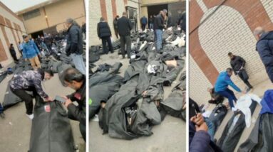 Videos show rows of body bags at Iranian medical center