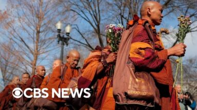 Buddhist monks' 15-week walk for peace that began in Texas ends in D.C.