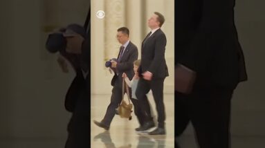 Elon Musk seen with his son, X Æ A-Xii, at Great Hall of the People in Beijing #shorts
