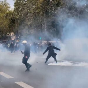 Watch: Chaos erupts in France as student protesters clash with police