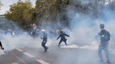 Watch: Chaos erupts in France as student protesters clash with police