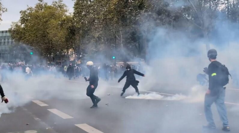 Watch: Chaos erupts in France as student protesters clash with police